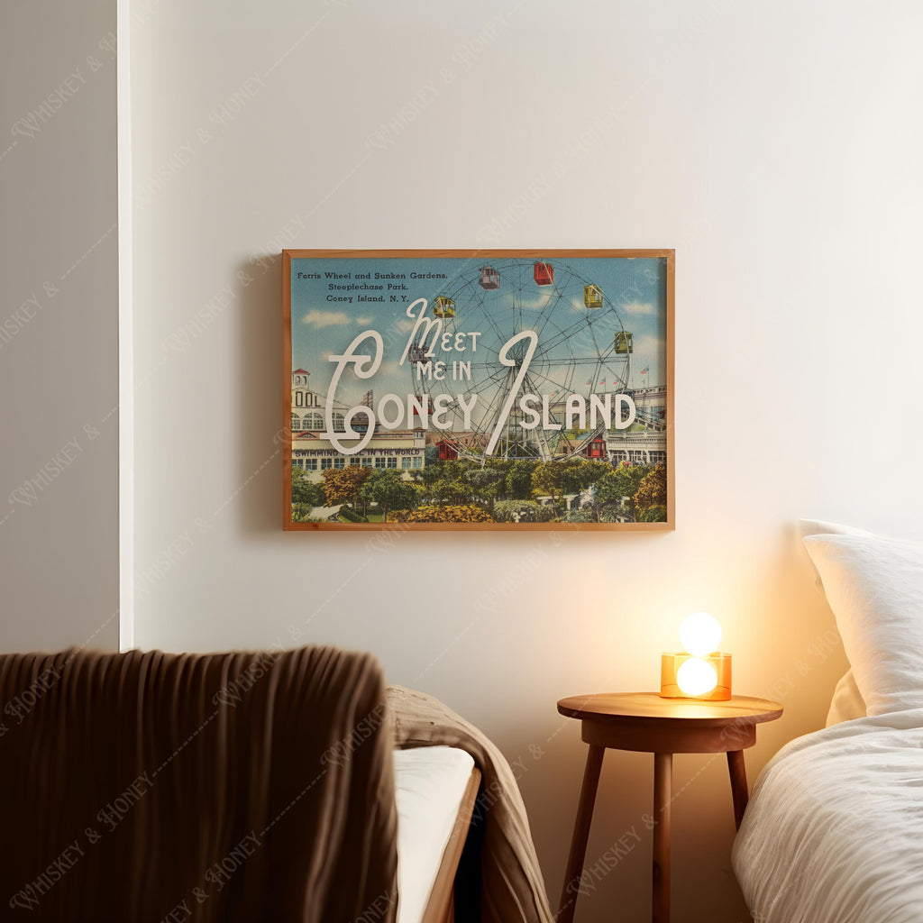 Meet Me in Coney Island Postcard Print