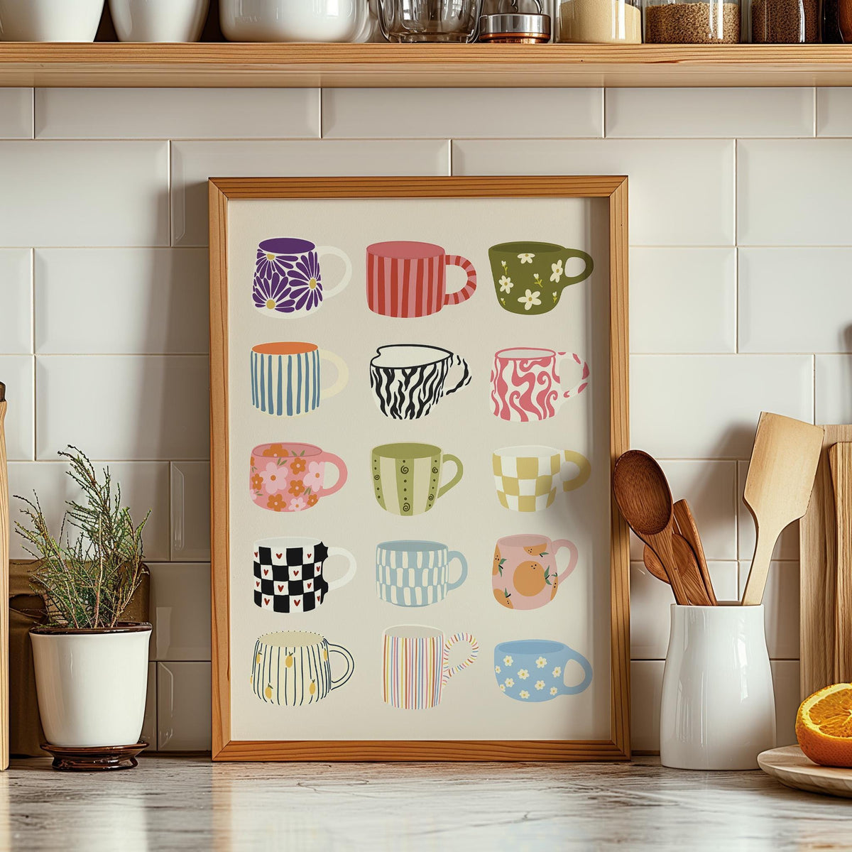 Funky Coffee Mugs Print