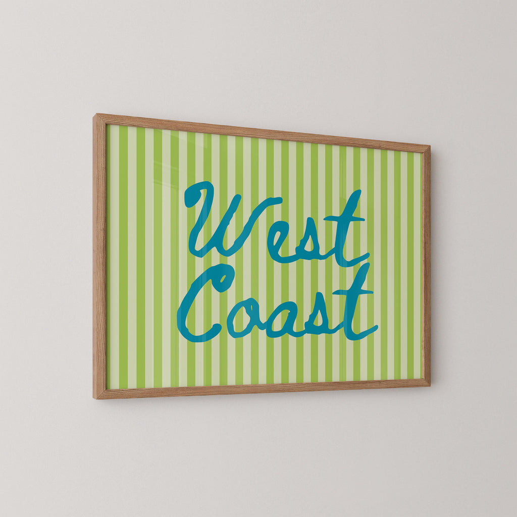 Green Striped West Coast Print