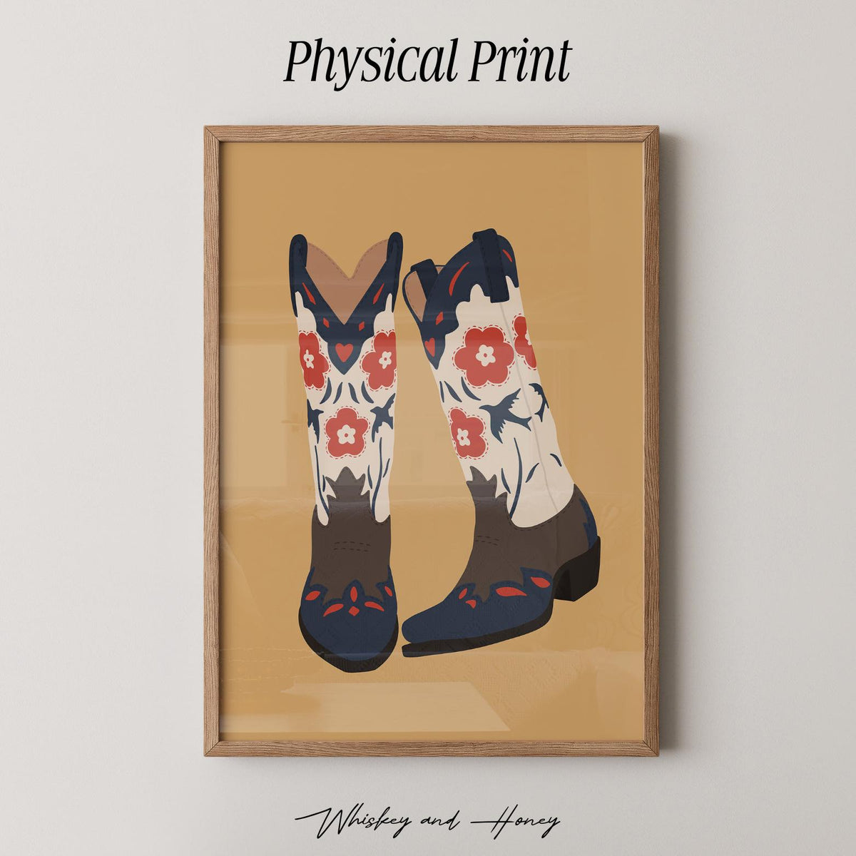 Flower Cowgirl Boots Print