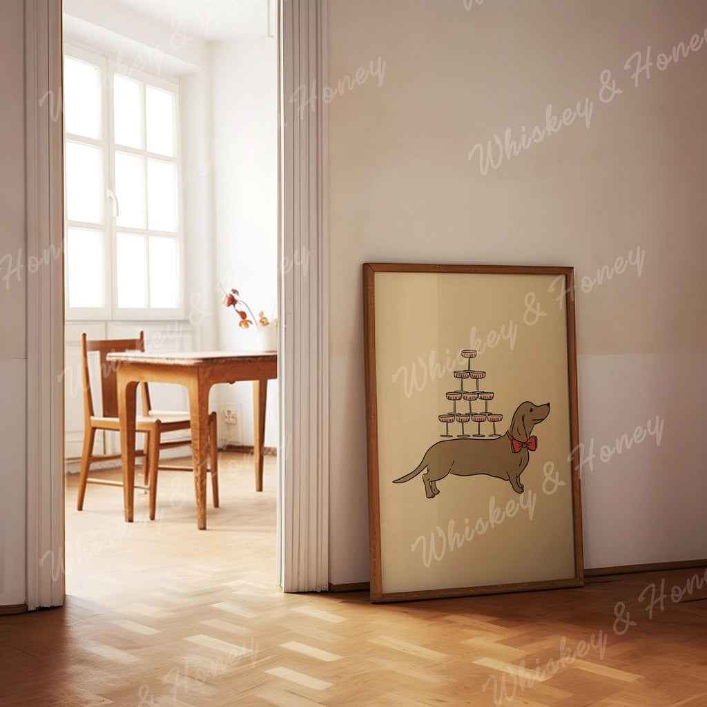 Weiner Dog Martini Print