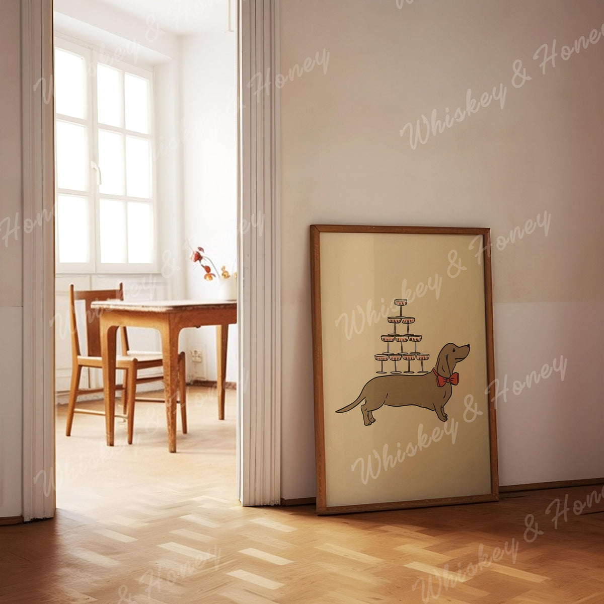 Weiner Dog Martini Print