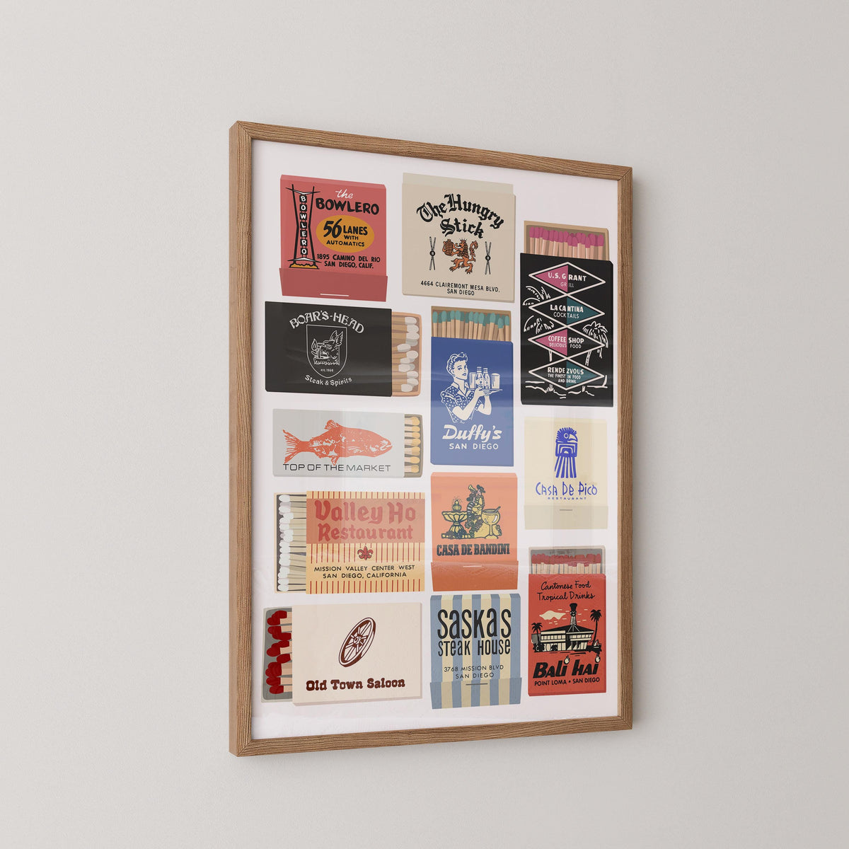 Vintage San Diego Matchbook Print