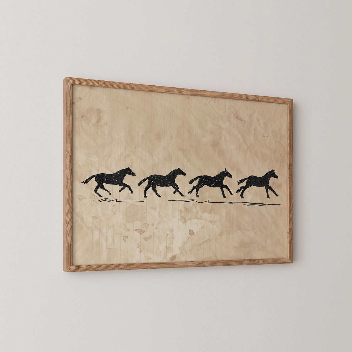 Vintage Running Horse Sketch Print