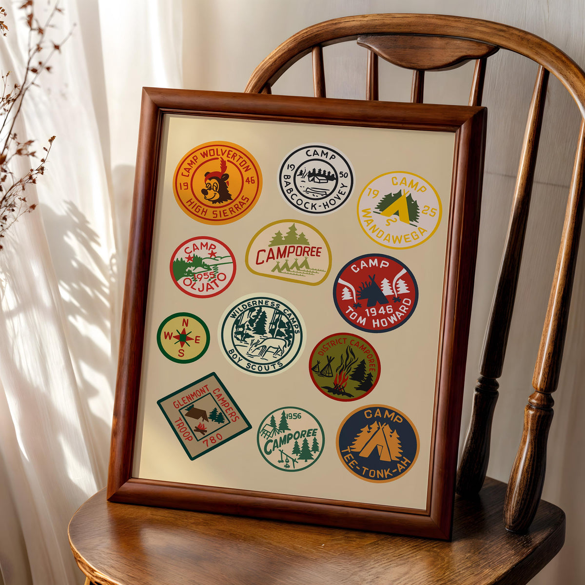 Vintage Boy Scout Patches Print