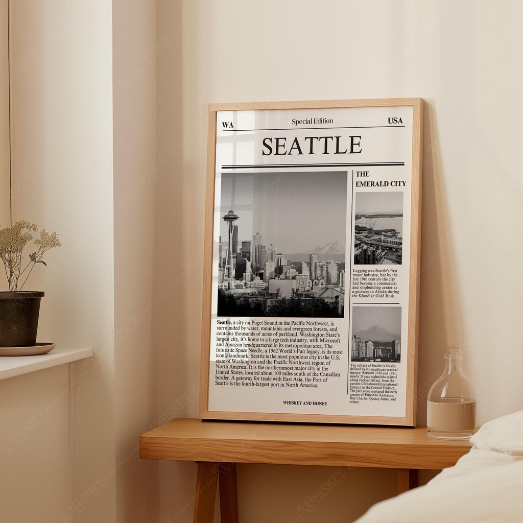 Seattle Newspaper Art Print