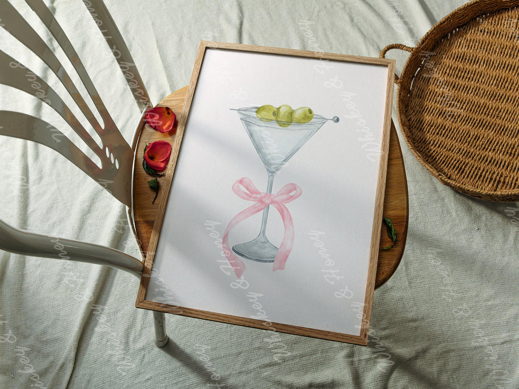 Watercolor Martini Print
