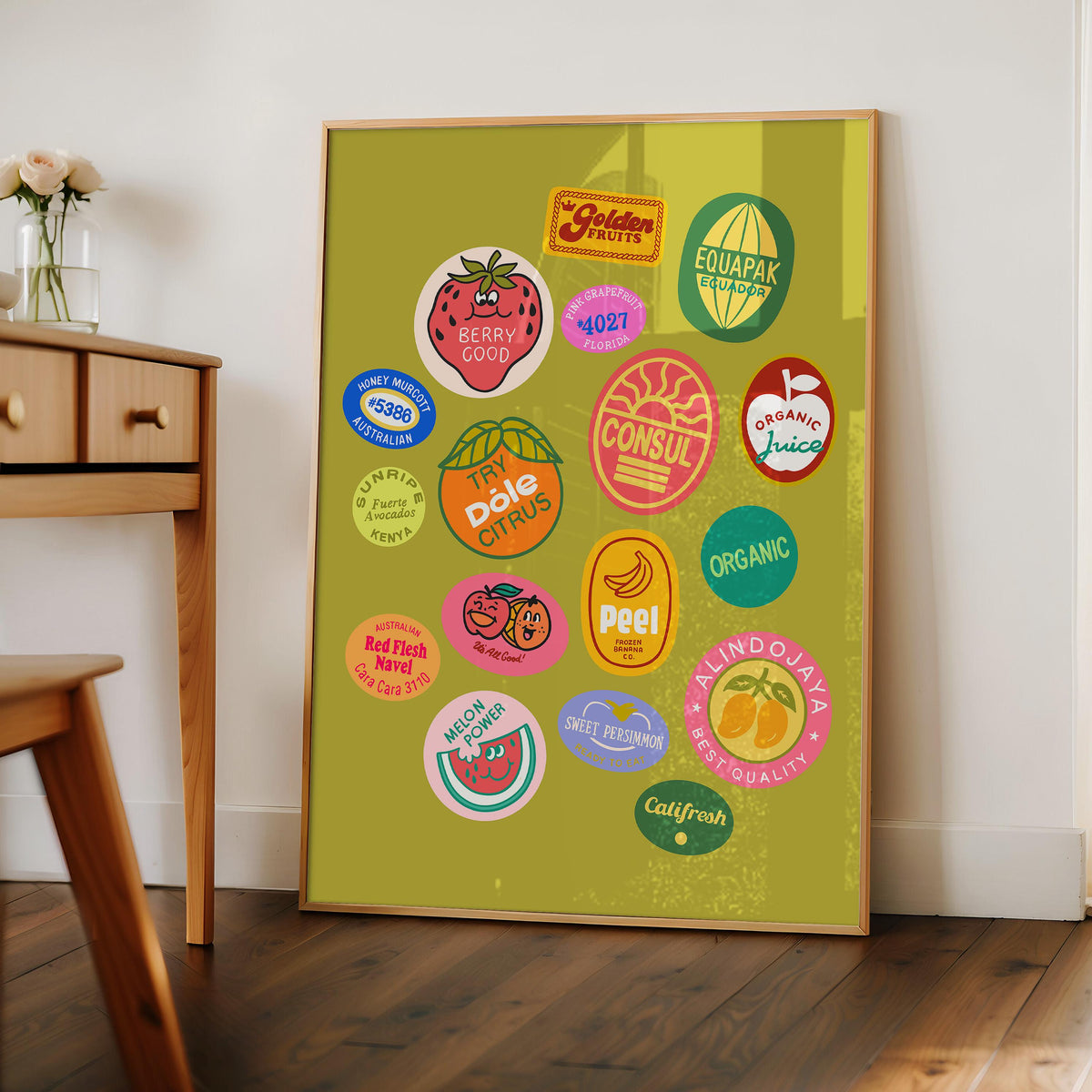 Green Fruit Sticker Print