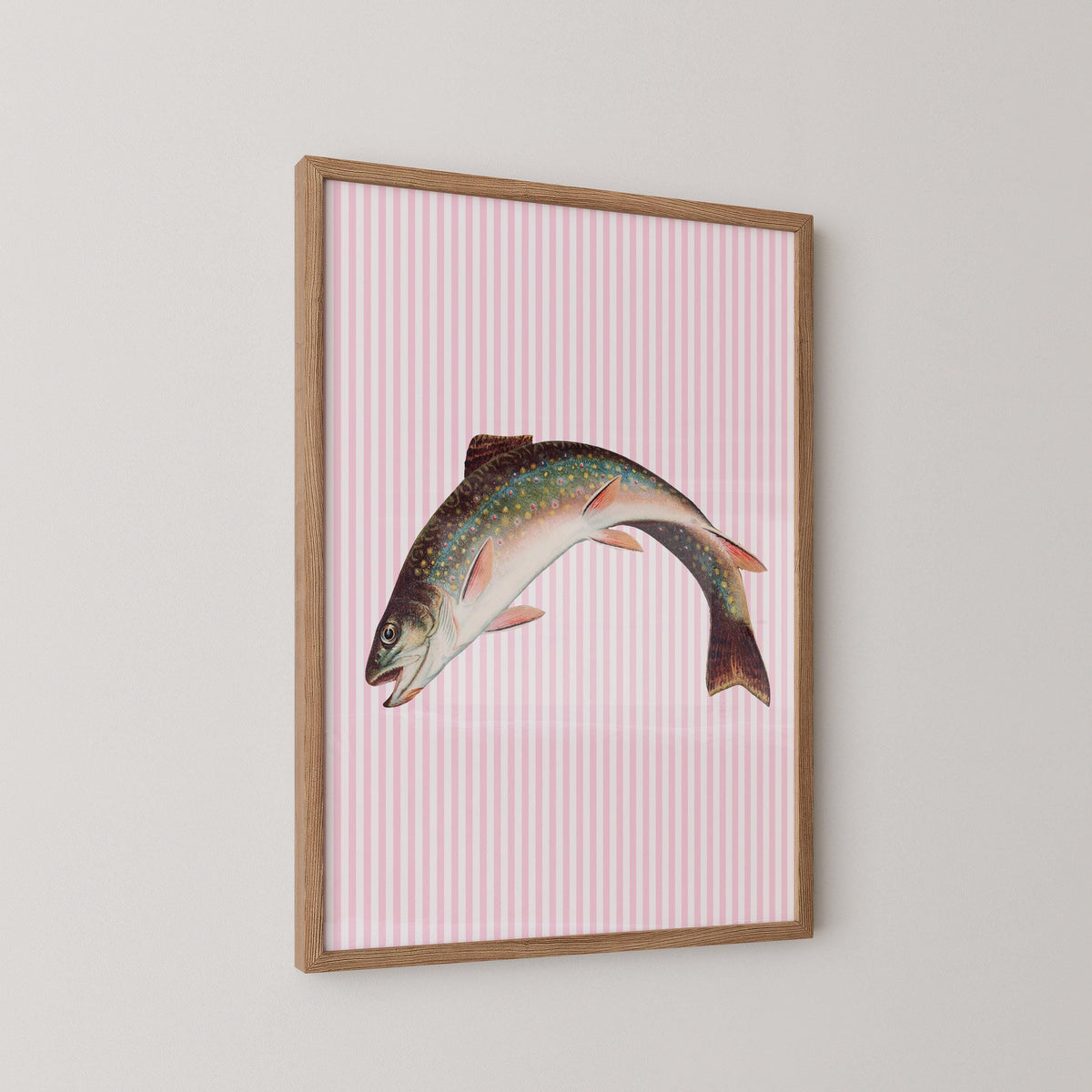 Vintage Jumping Trout Print