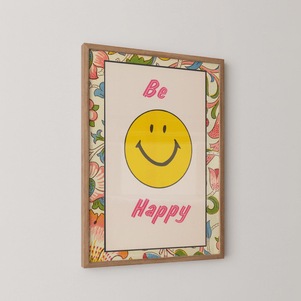 Vintage Be Happy Print