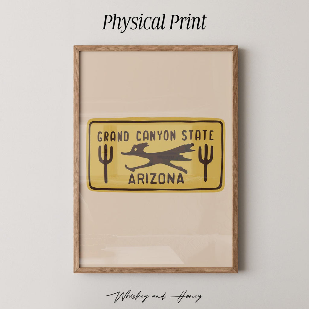 Vintage Arizona License Plate Print