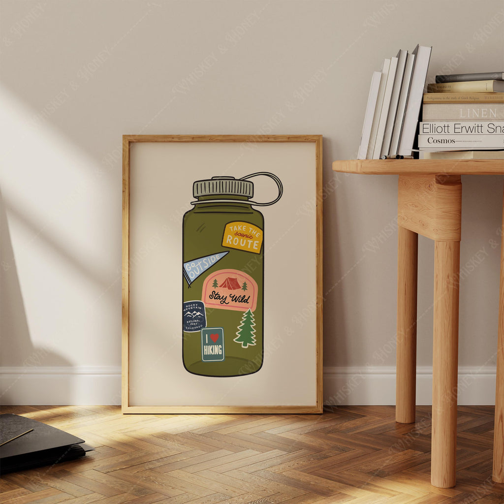 Granola Girl Water Bottle Print