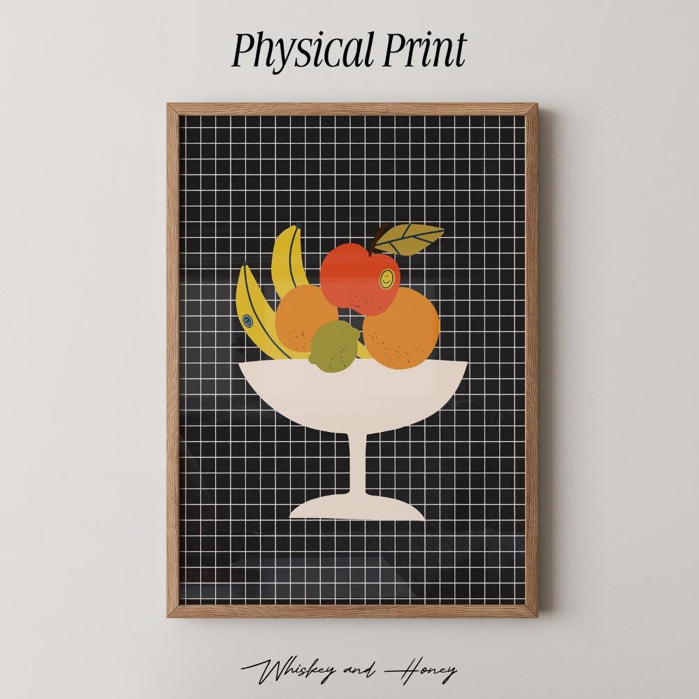 Retro Bowl of Fruit Print