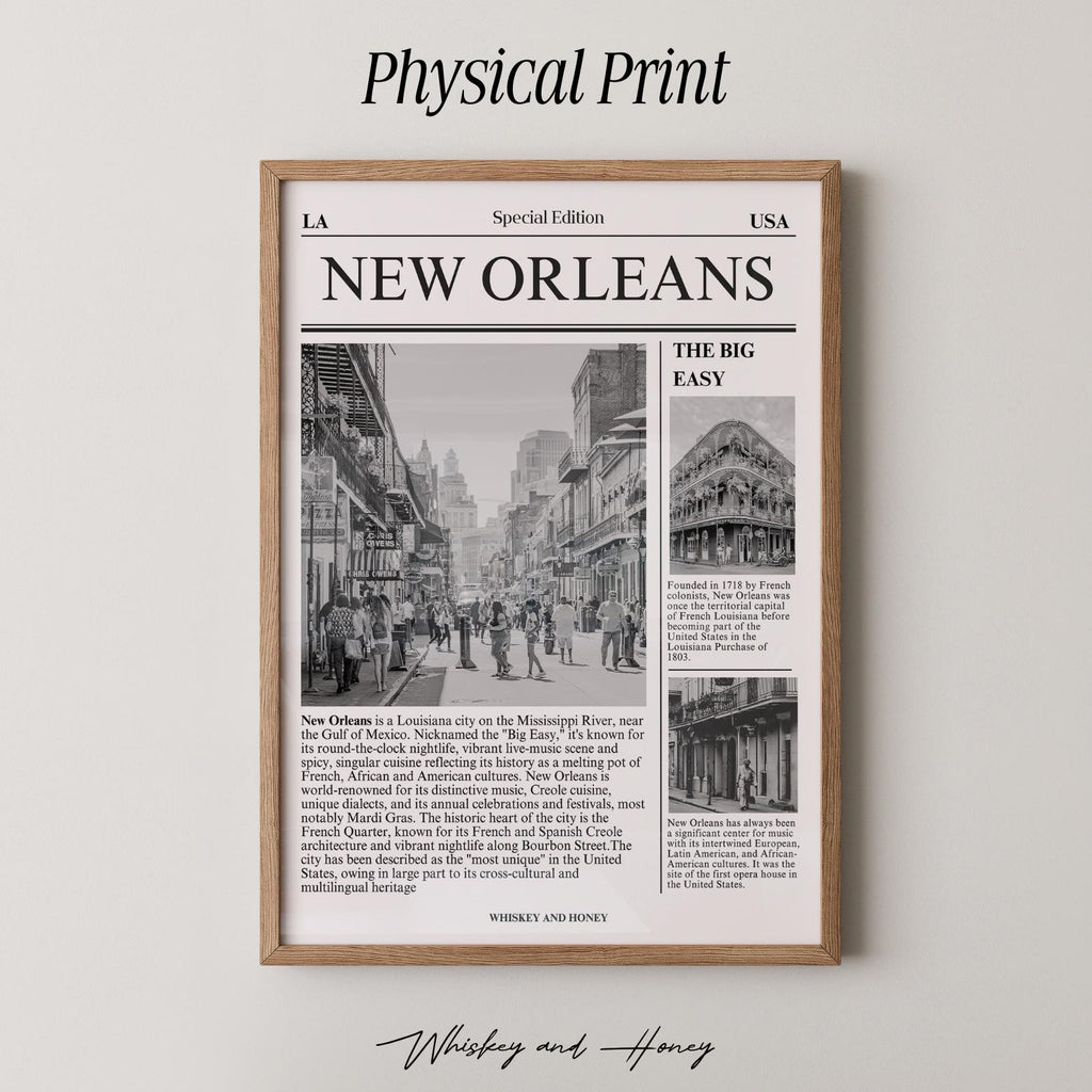 New Orleans LA Newspaper Print