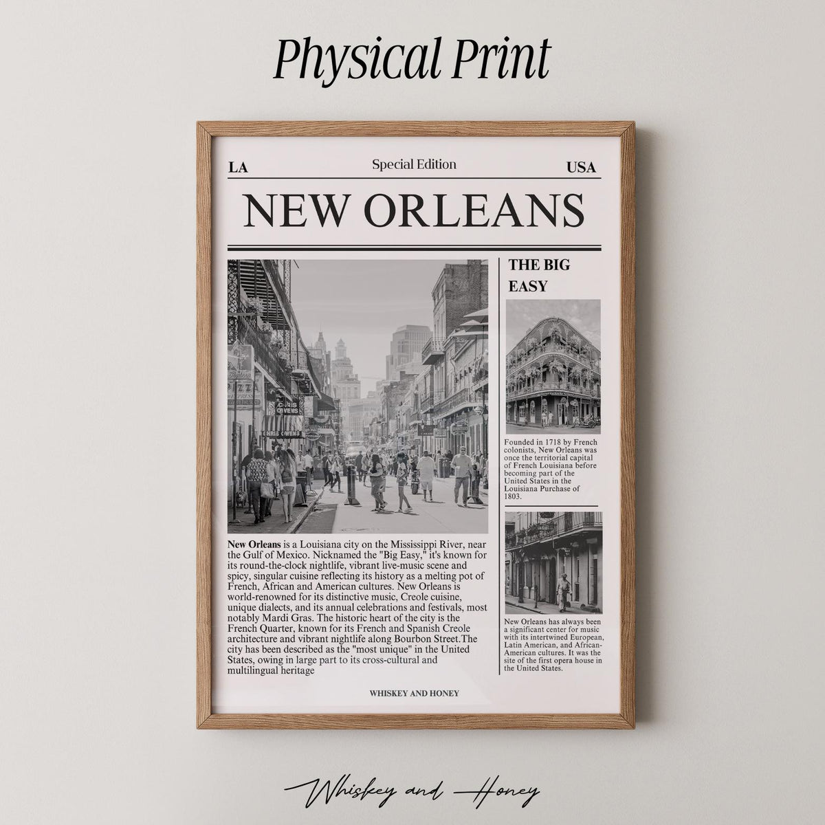 New Orleans LA Newspaper Print