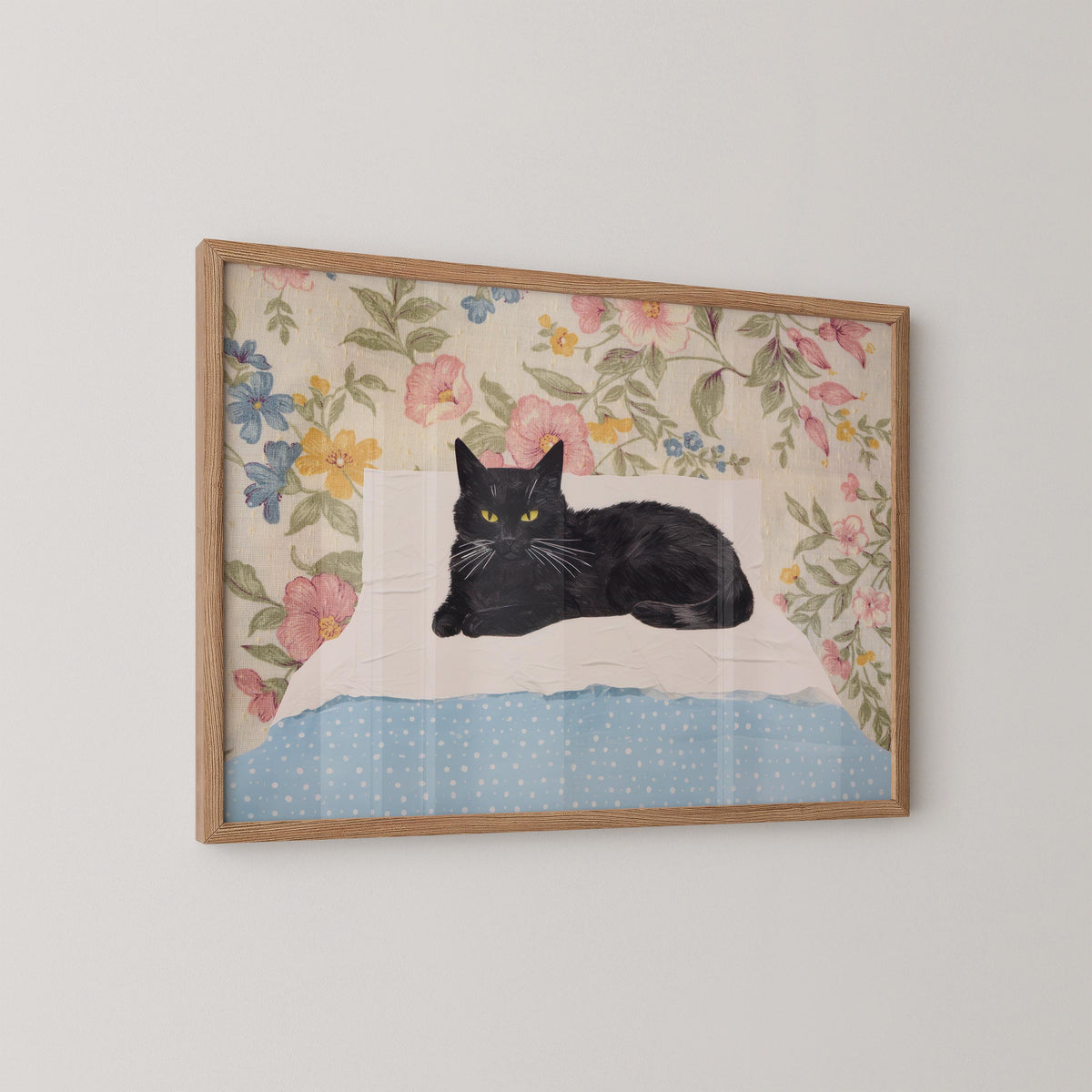 Vintage Black Cat Print