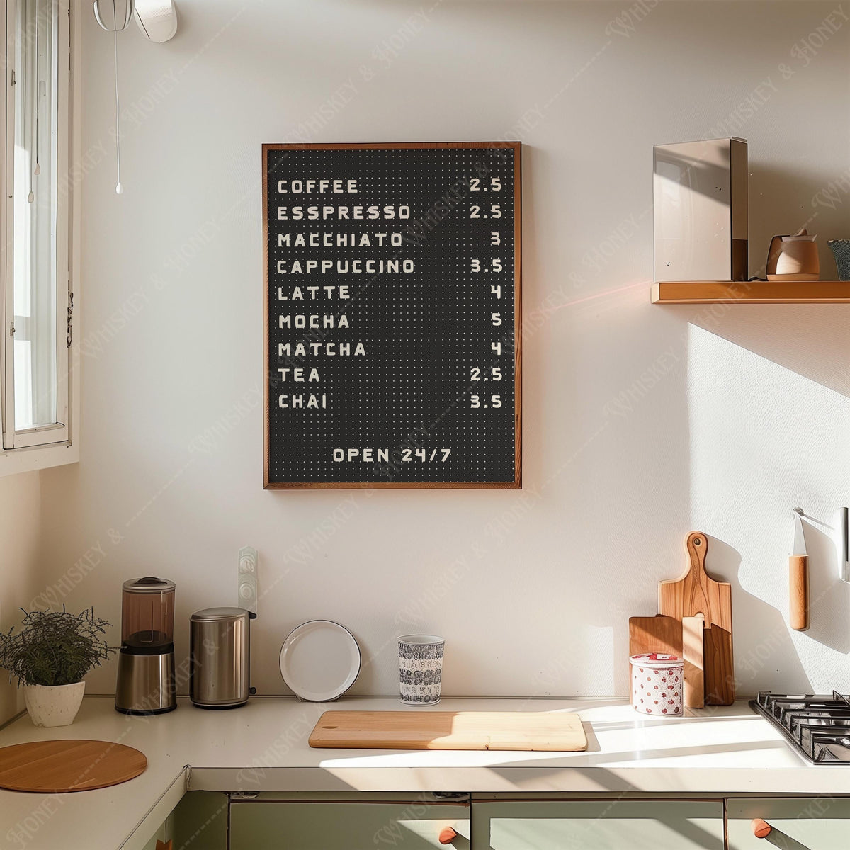 Black Coffee Bar Menu Print