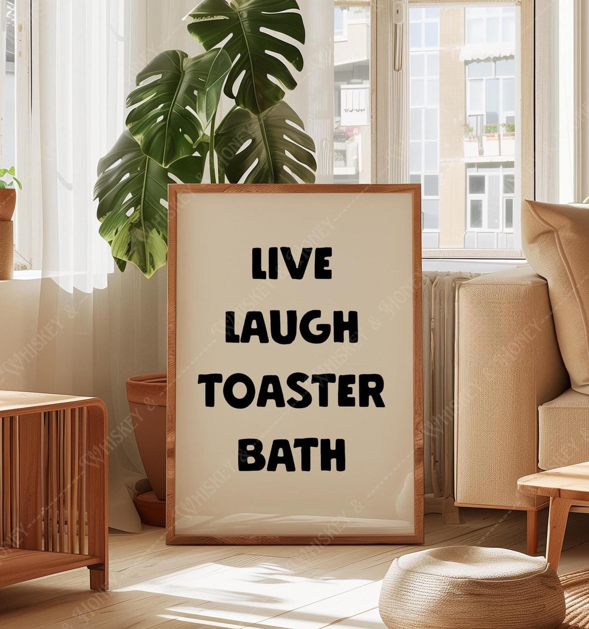 Live Laugh Toaster Bath Print