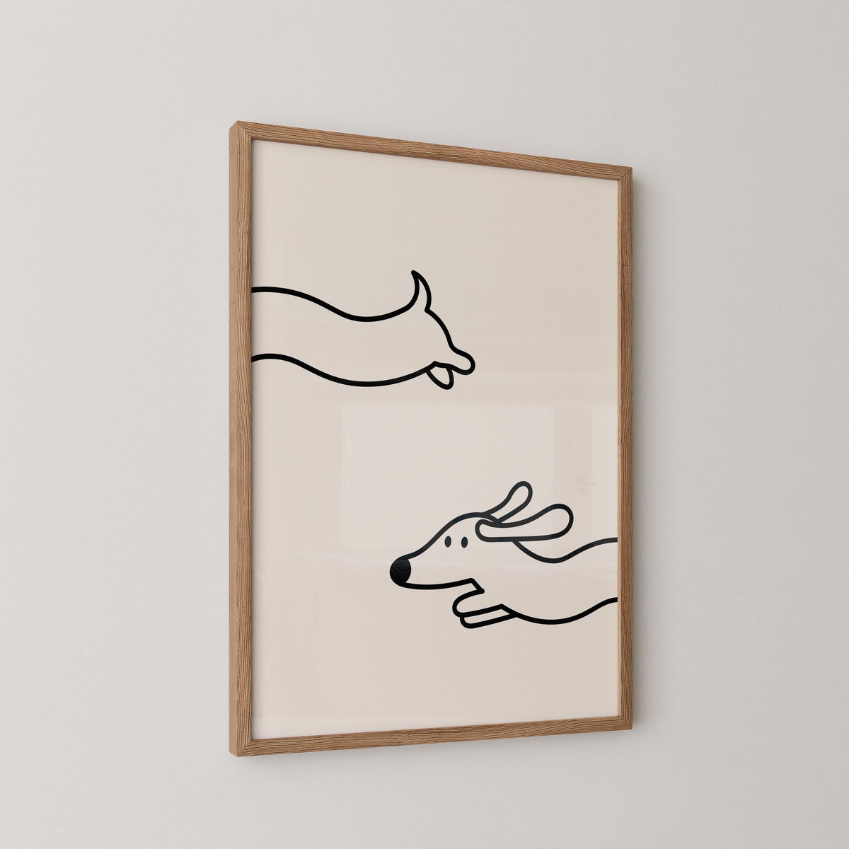 Funny Dachshund Line Art Print
