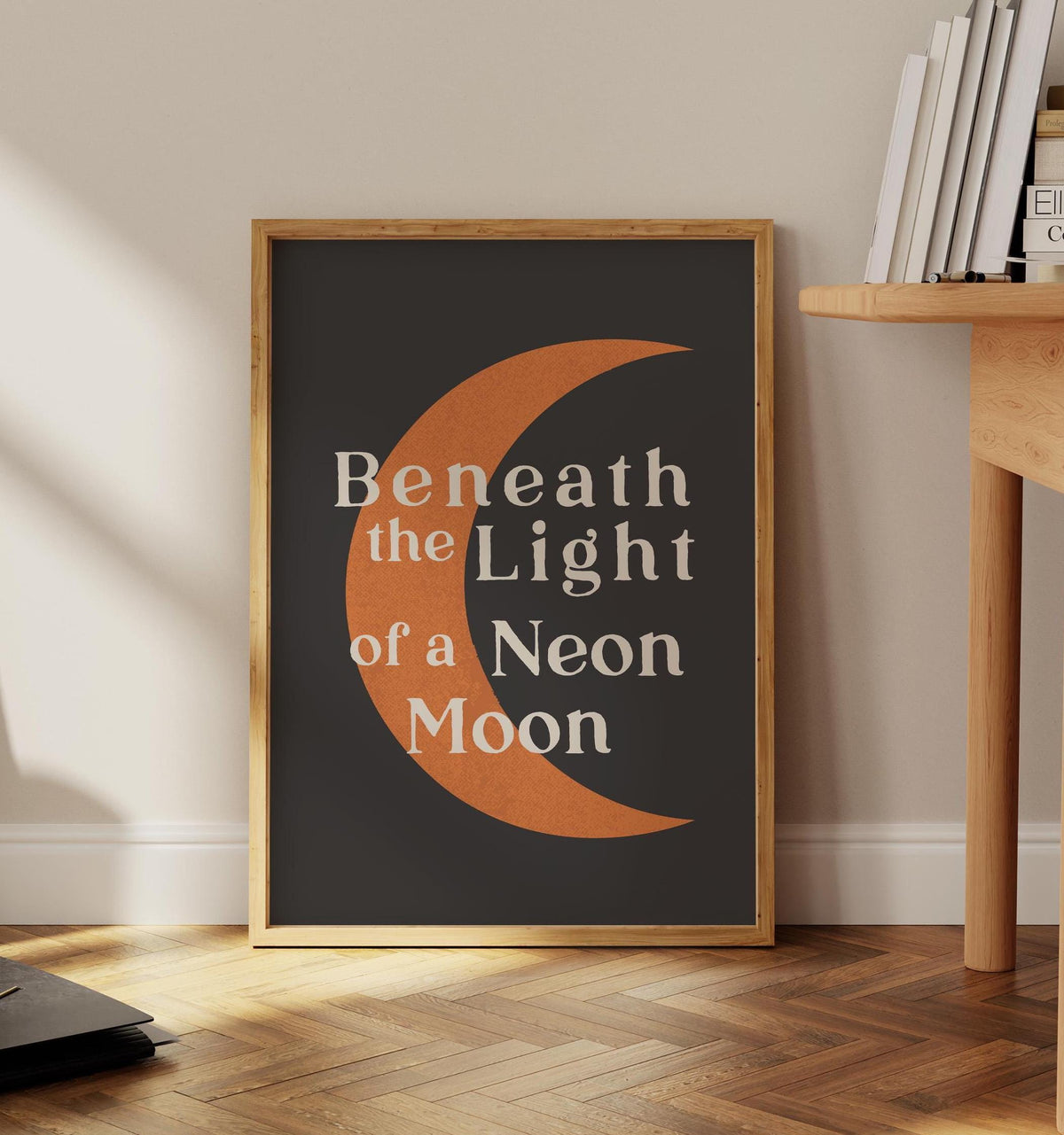 Beneath the Light a Neon Moon Western Print