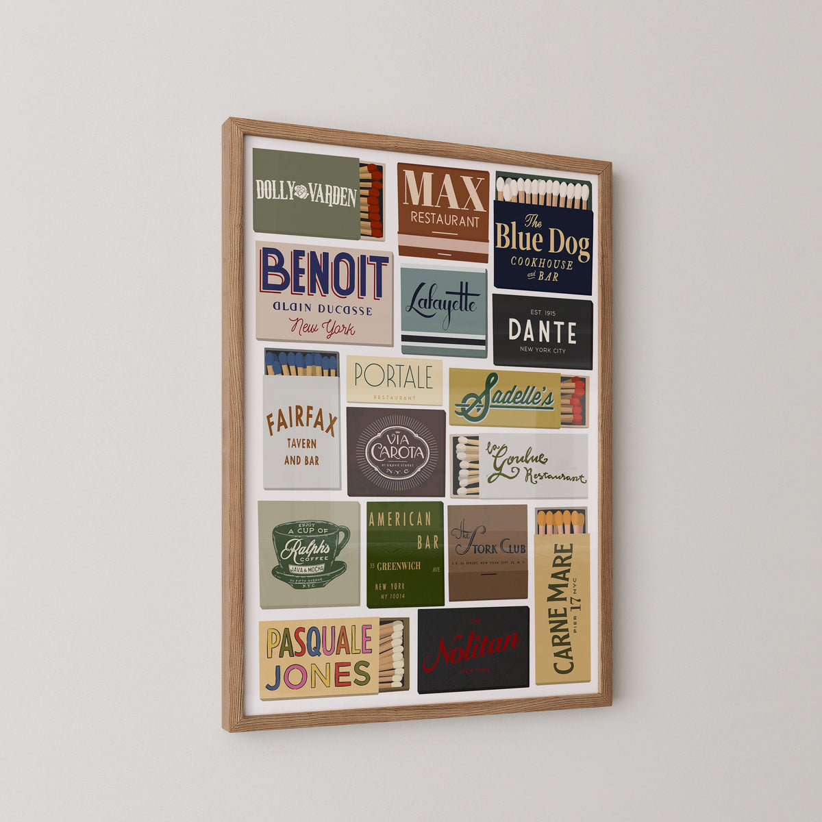 Vintage NYC Matchbook Collage Print