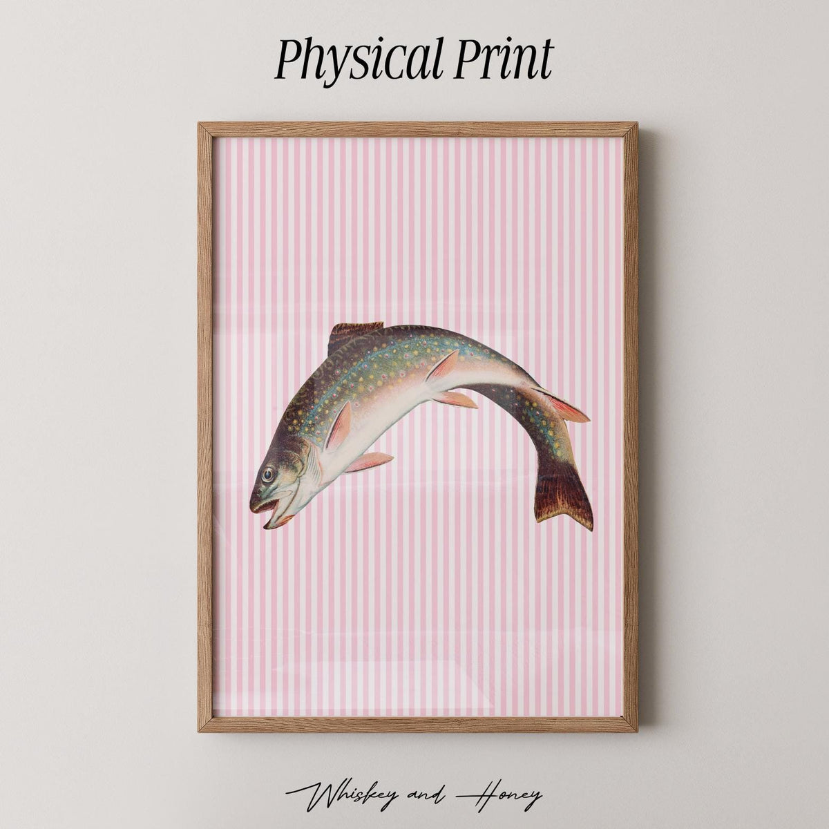 Vintage Jumping Trout Print
