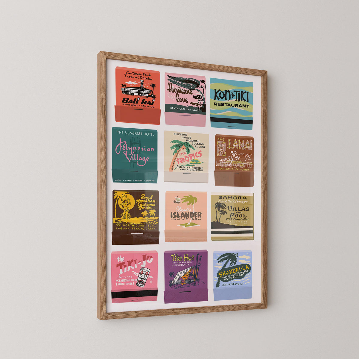 Vintage Tiki Bar Matchbook Print