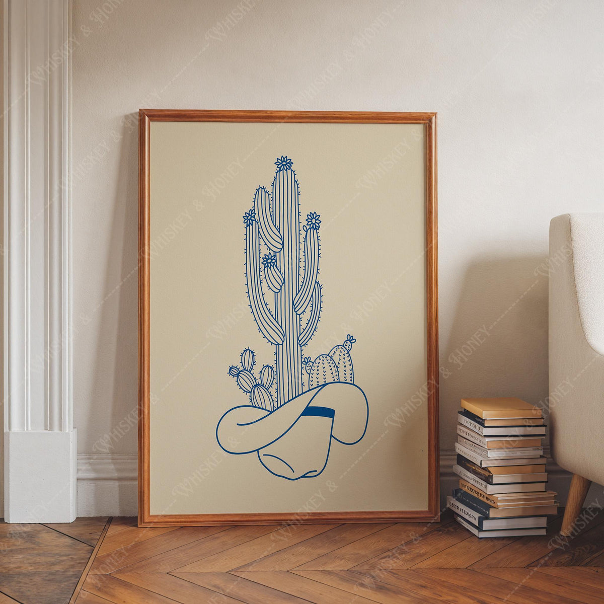 Cactus and Cowboy Hat Print