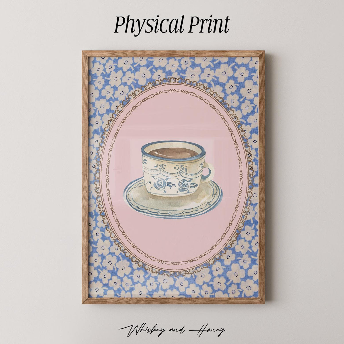 Cottagecore Floral Coffee Cup Print
