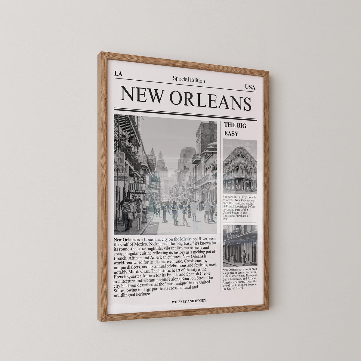 New Orleans LA Newspaper Print