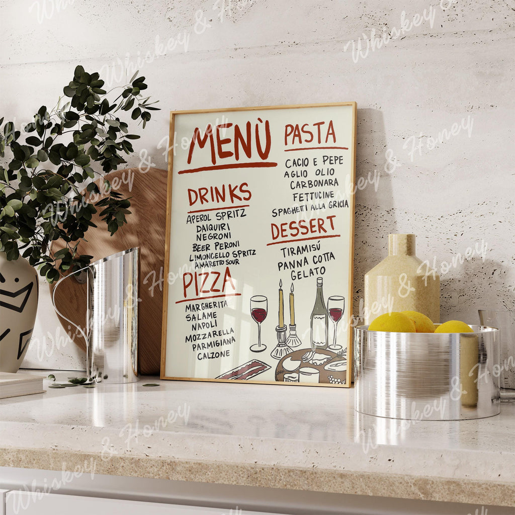 Italian Menu Print