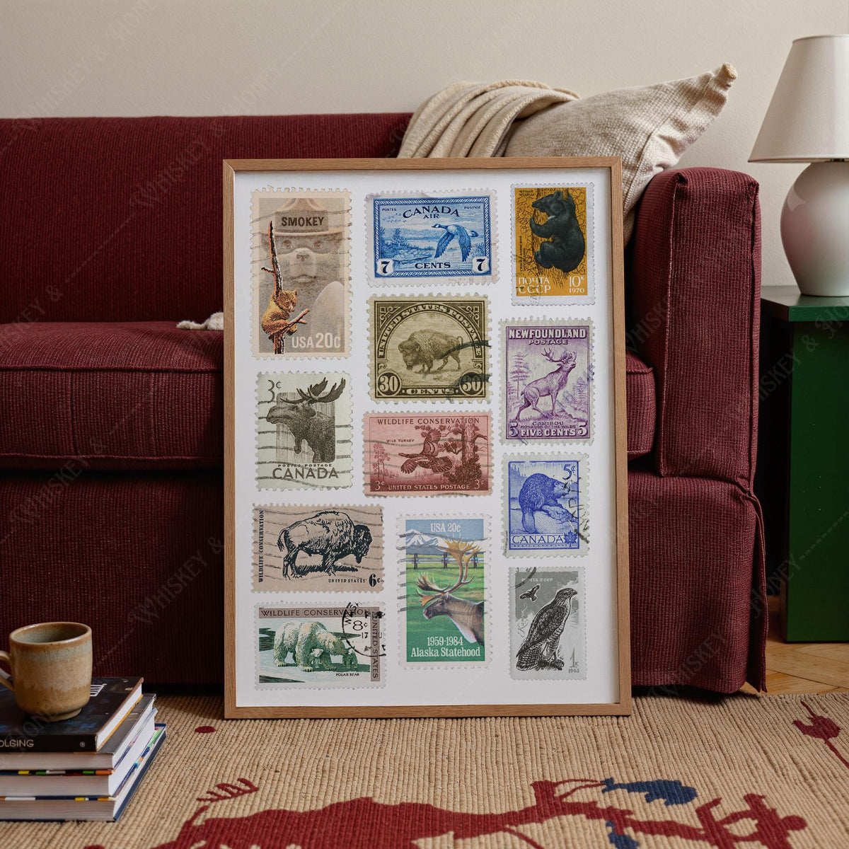 Vintage Wilderness Stamps Print